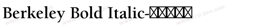 Berkeley Bold Italic字体转换